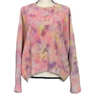 Pistola Womens Oversized Distressed Chunky Knit Sweater Size S Pastel Multicolor